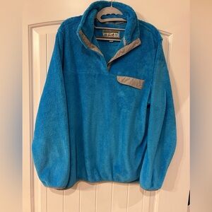 Jachs Cabin Unisex Blue 1/4 Snap Sherpa Fleece Pullover- like new - size large